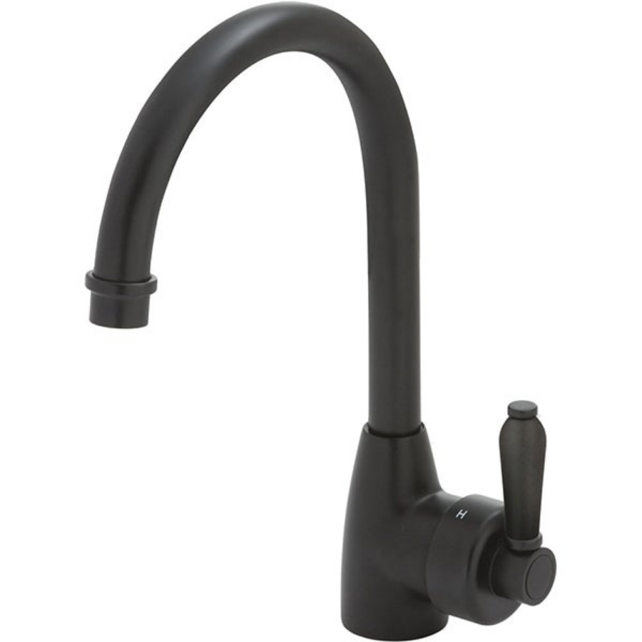 Fienza Eleanor Gooseneck Sink Mixer - Matte Black