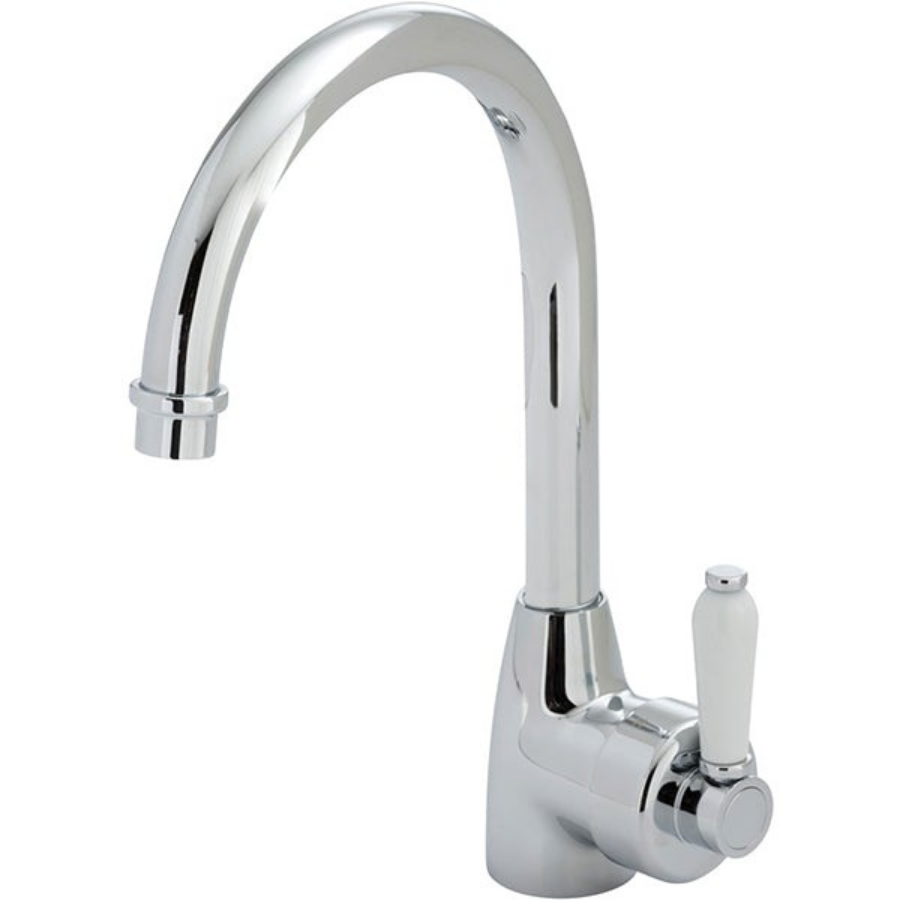 Fienza Eleanor Gooseneck Sink Mixer - Chrome/Ceramic