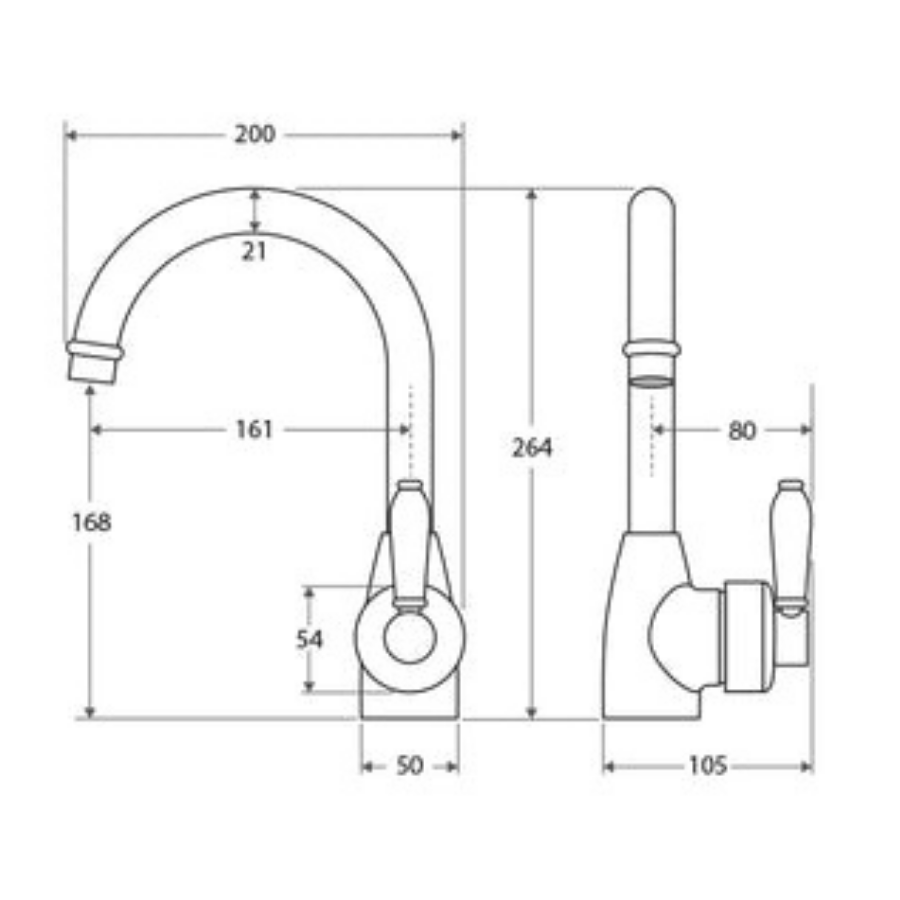Fienza Eleanor Gooseneck Basin Mixer - Brushed Nickel