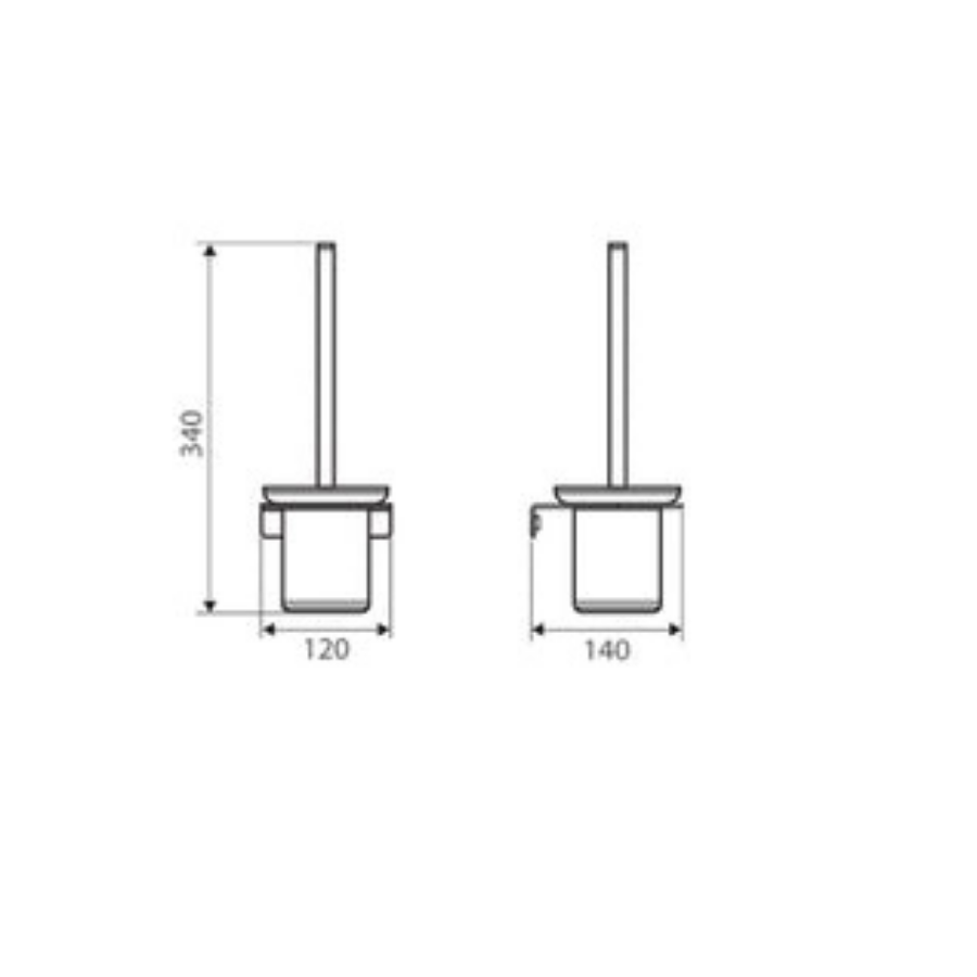 Fienza Lincoln Mixed Finish Toilet Brush & Holder