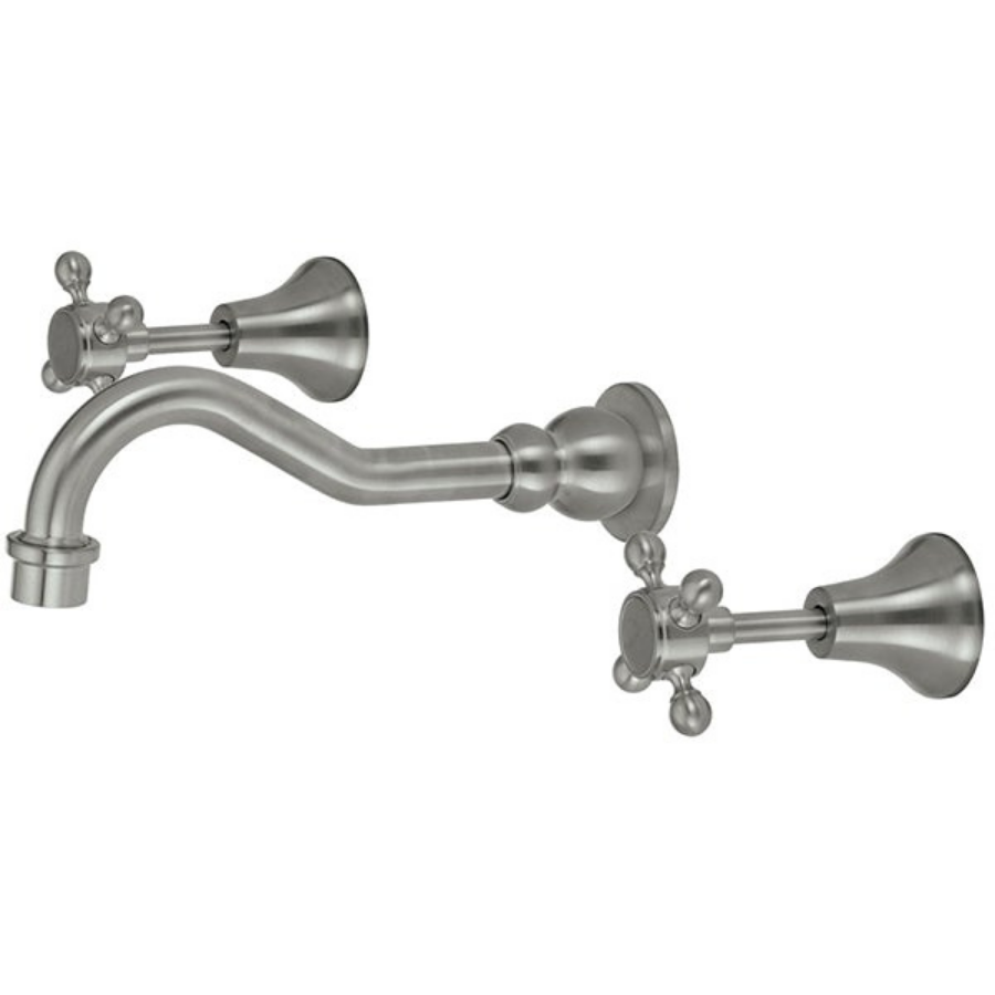 Fienza Lillian Shepherds Crook Bath Set - Brushed Nickel