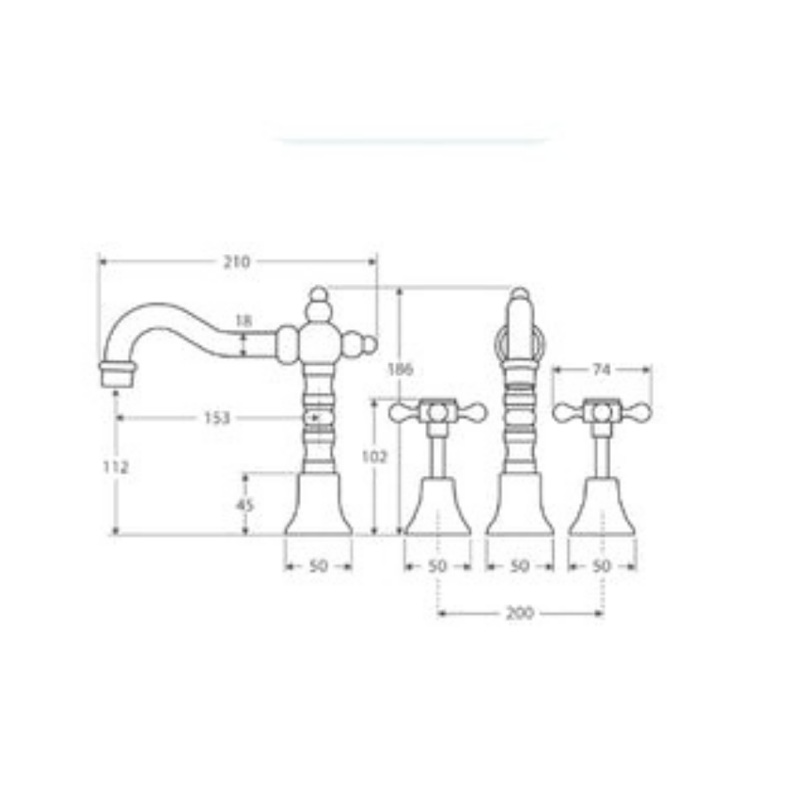 Fienza Lillian Shepherds Crook Basin Set - Brushed Nickel