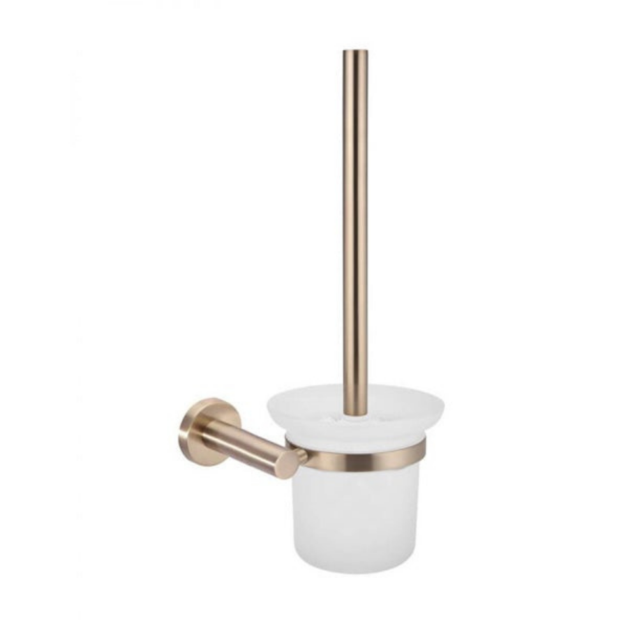 Meir Round Champagne Toilet Brush and Holder
