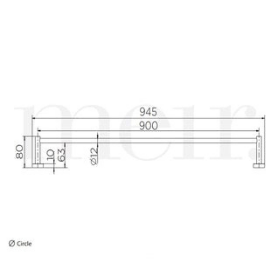 Meir Round Single Tiger Bronze Towel Rail 900mm