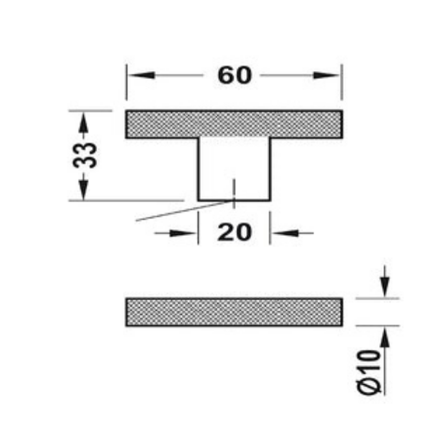Momo Handles Graf Knurled T Knob 60mm Brushed Black