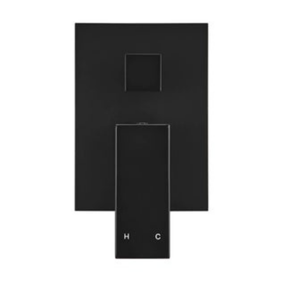 Meir Square Matte Black Wall Mixer with Diverter