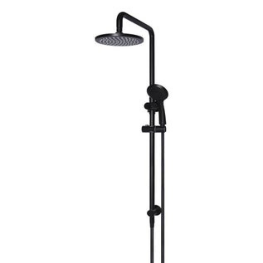 Meir Round Combination Shower Rail 200mm Rose & Hand Shower - Matte Black