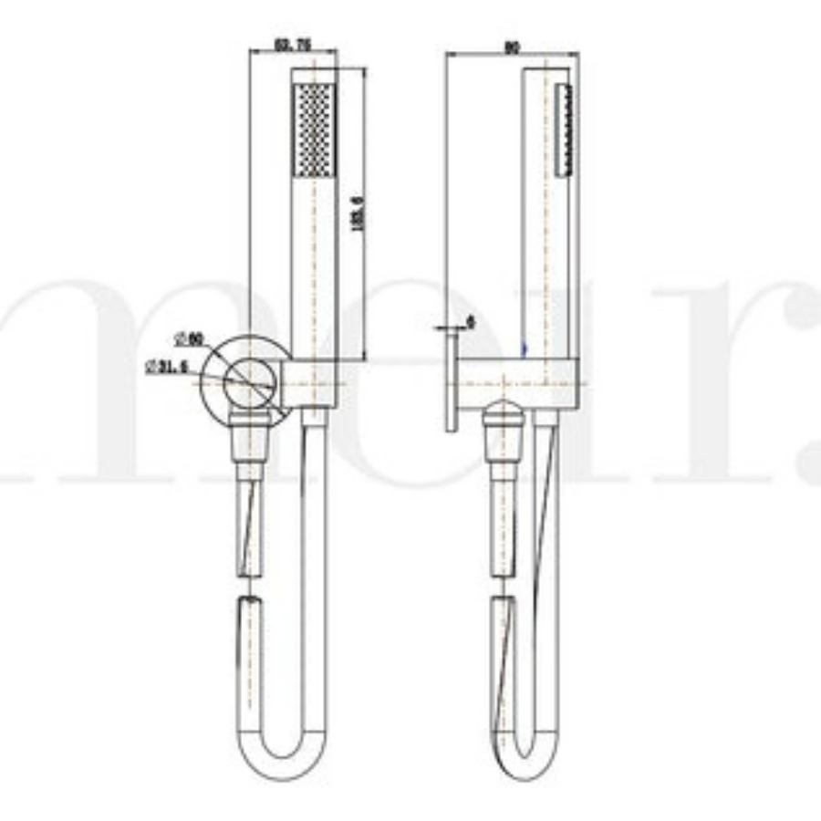 Meir Round Hand Shower on Bracket - Champagne