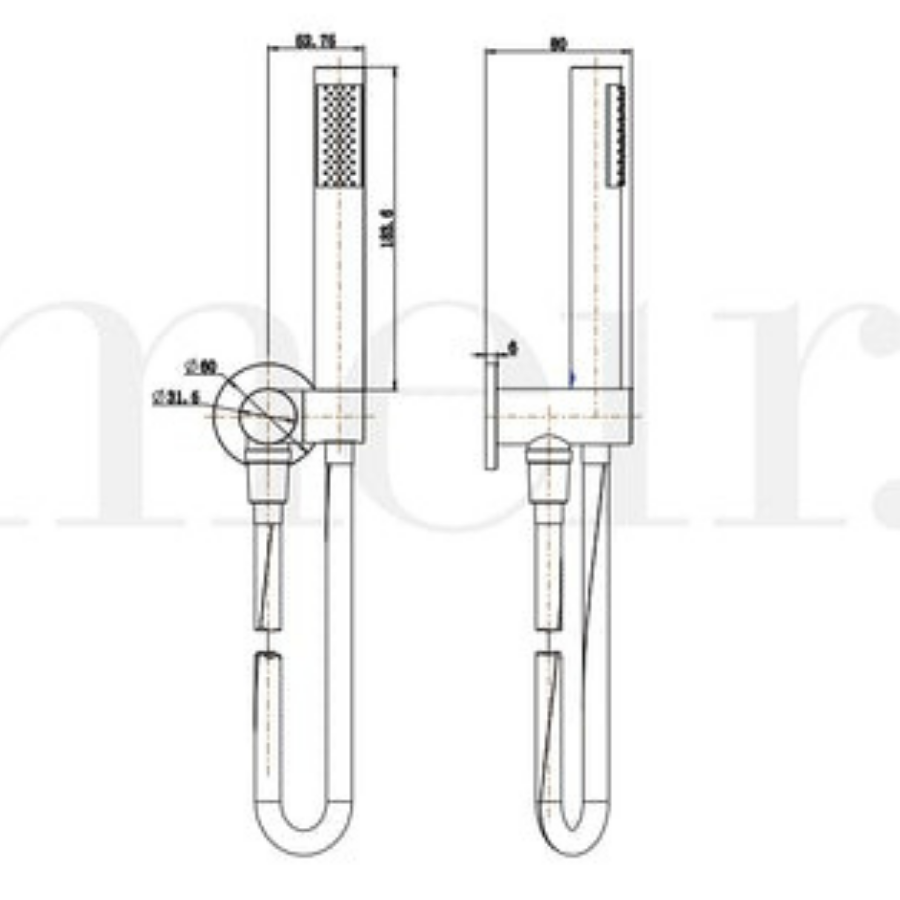 Meir Round Hand Shower on Bracket - Matte Black