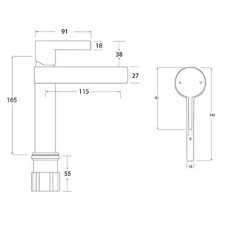 ADP Martini Basin Mixer-Matte White