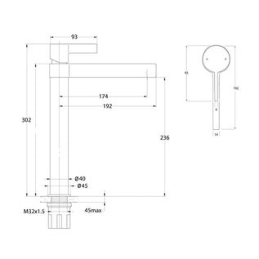 ADP Martini Extended Basin Mixer-Matte White