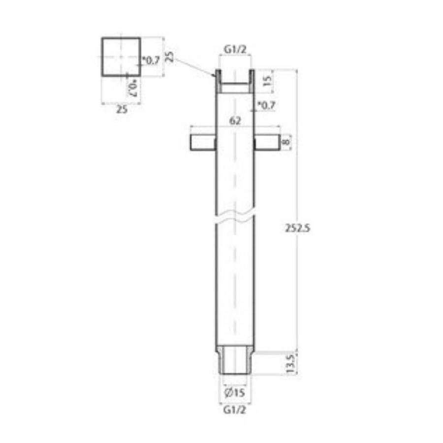 ADP Dusk Ceiling Shower Arm 250mm-Matte Black