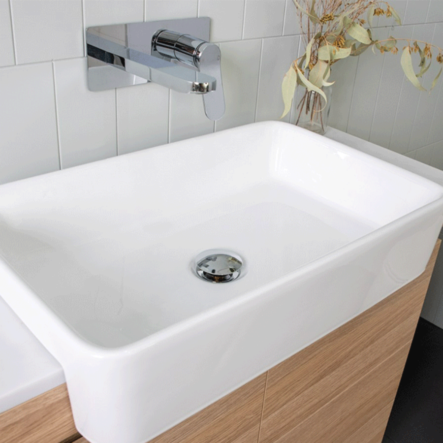 ADP Lino Ceramic Semi-Recessed Basin White