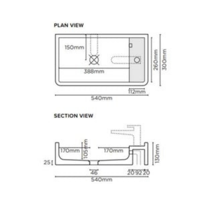 Nood Co Shelf 02 Wall Hung Basin Charcoal