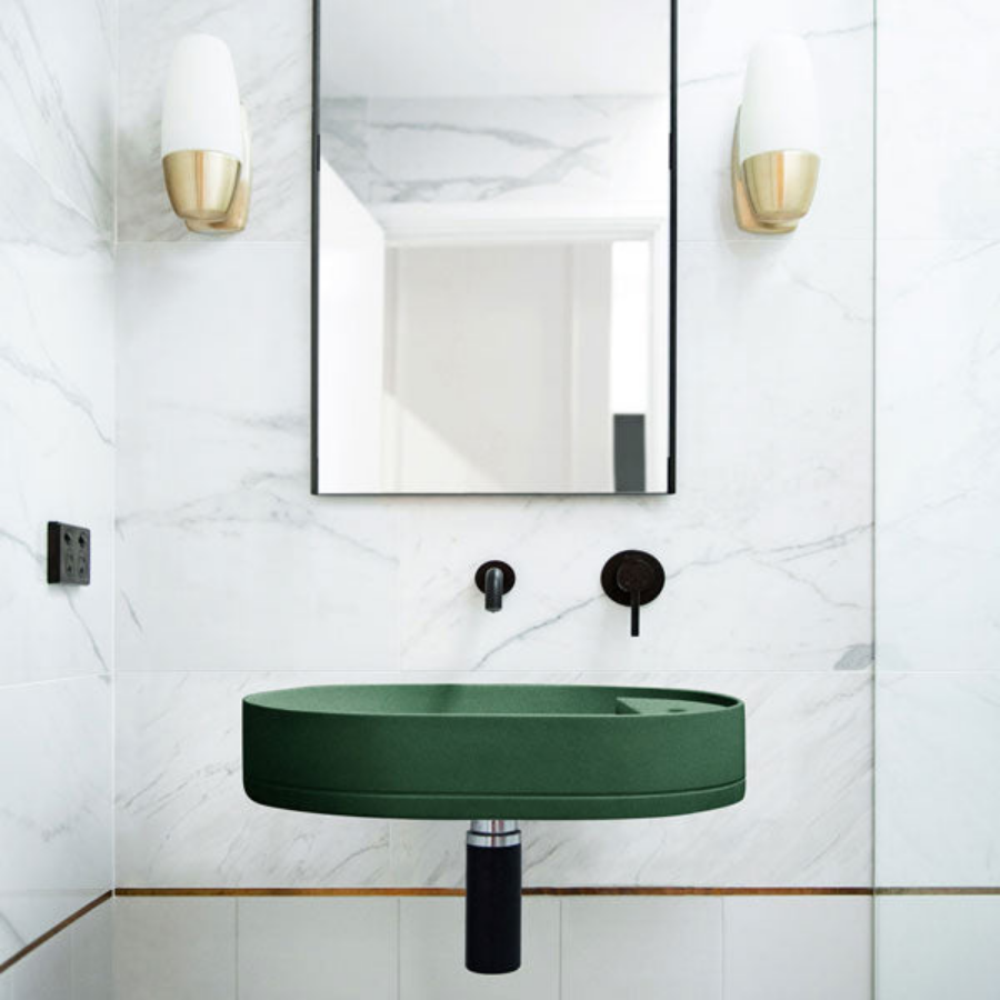 Nood Co Shelf Oval Wall Hung Basin Teal