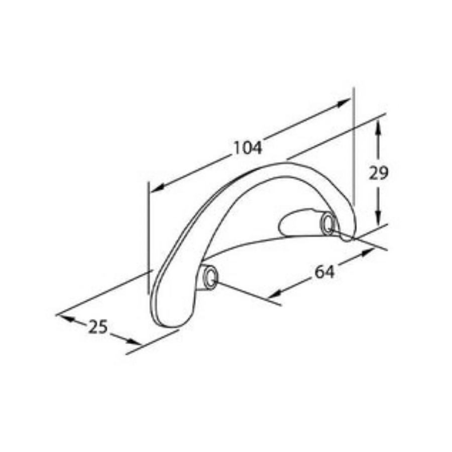 Momo Handles Florencia Cup Pull 64mm Brushed Matt Brass