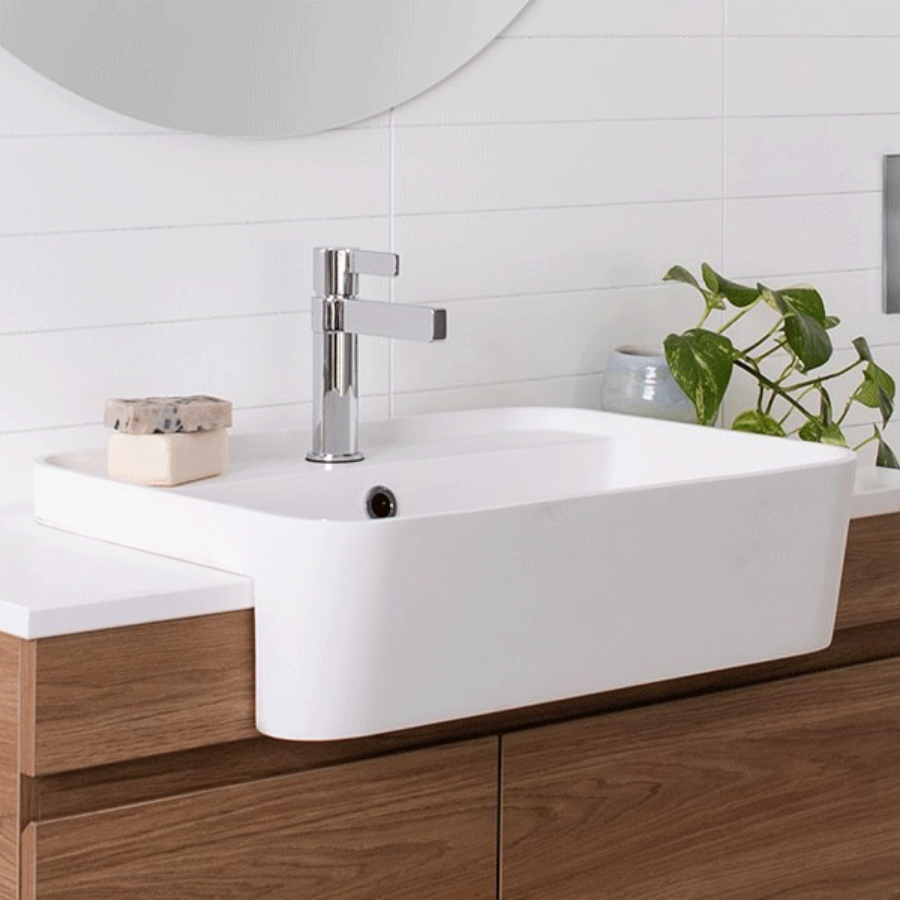 ADP Miya 550 Semi-Recessed Basin White