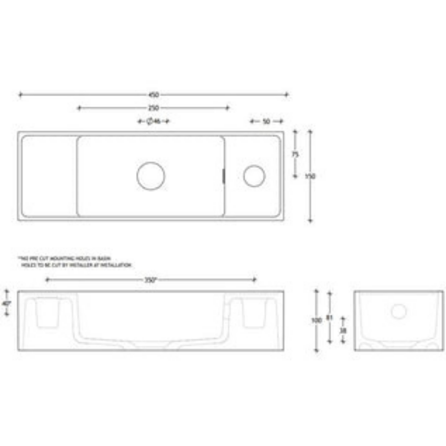 ADP Eon Wall Hung Basin White