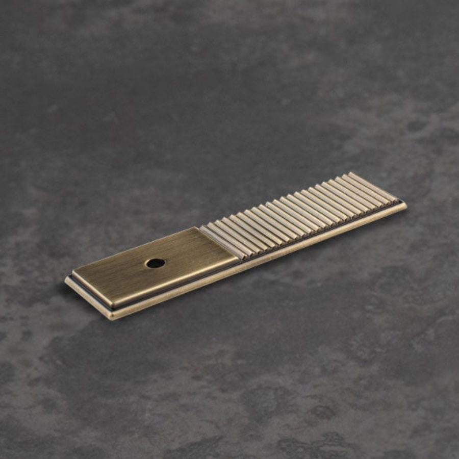 Momo Handles Barrington Backplate to Suit Knob Dark Brushed Brass