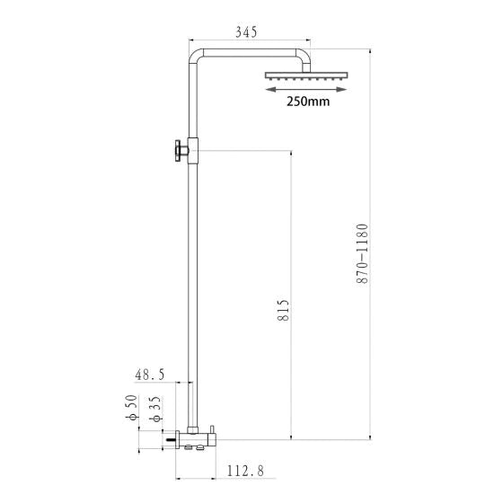 Circular Shower Station Featuring Versatile Top/Bottom Water Inlet for Flexibility-CH2152-SH-N+CH0007-SH+CH-R11-HHS, 2