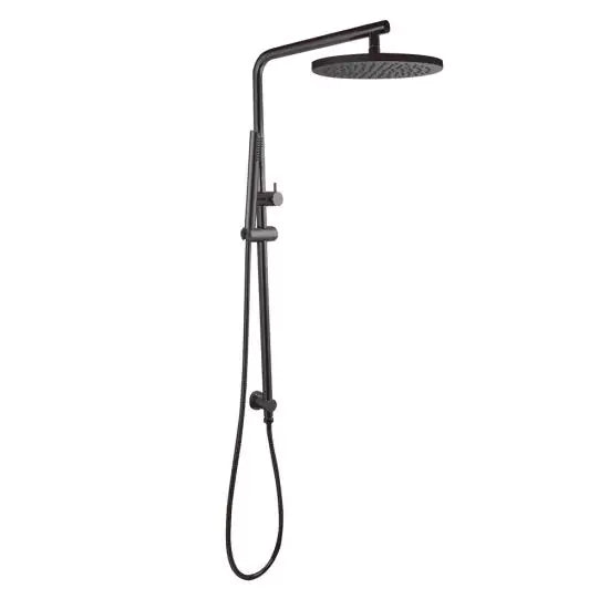 Round Shower Station with Top Water Inlet-Gun Metal Grey-GM2128-A-SH-10