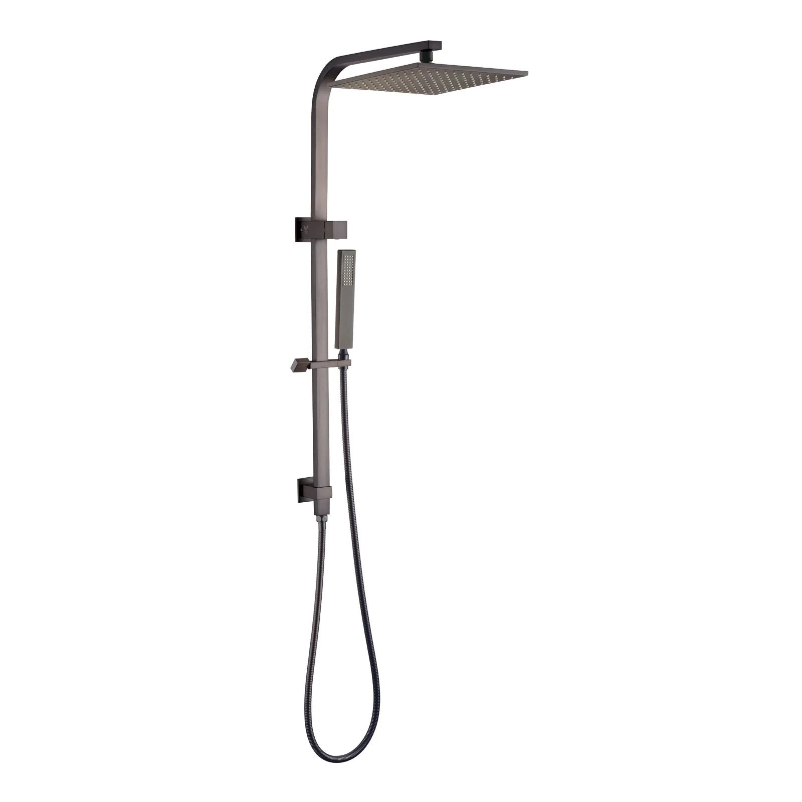 Square Gun Metal Grey Shower Station with Handheld Spray Head:GM2130_SH