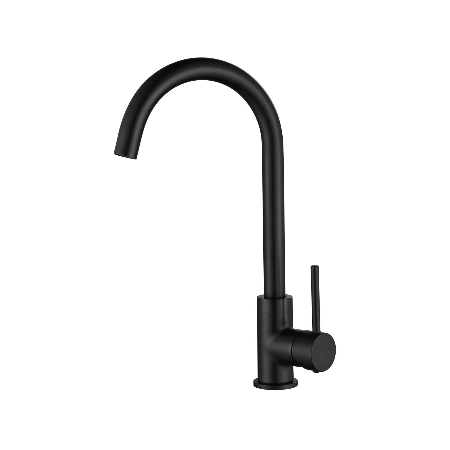 Round Sink Mixer - Matte Black
