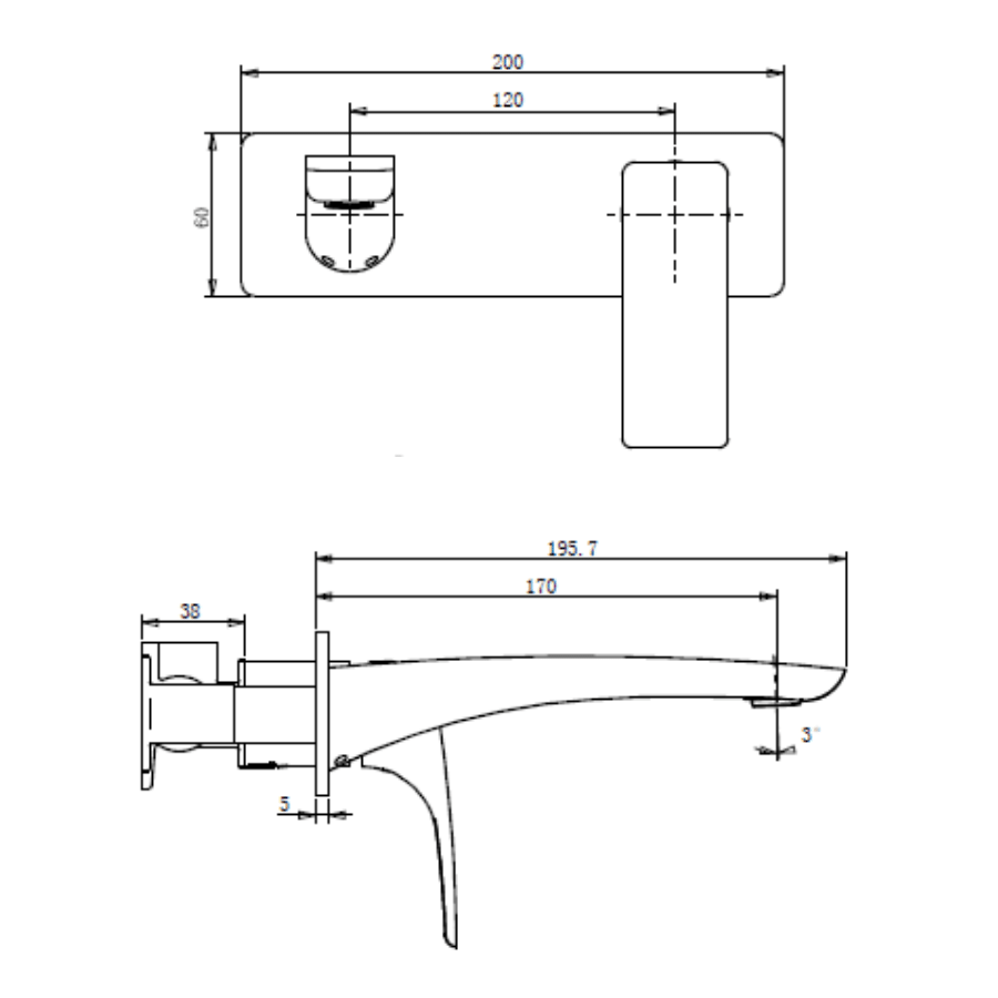 Wall Basin Mixer - Chrome