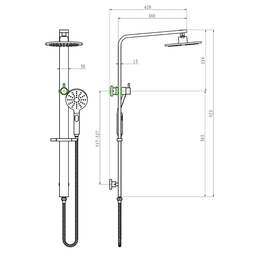 2 In 1 Shower Top Inlet