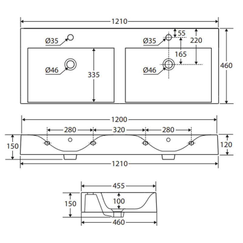 Fienza RAK Des 121 Wall Basin