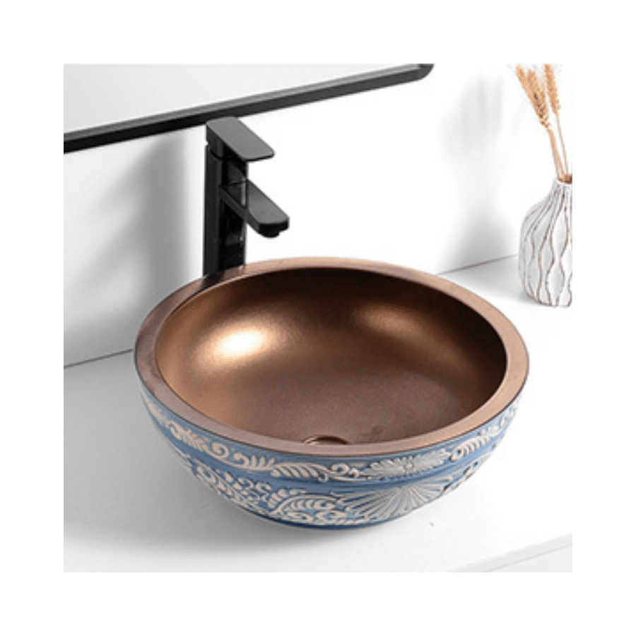 VANITY BASIN – INSIDE ROSE GOLD – OUTSIDE PATTERNS