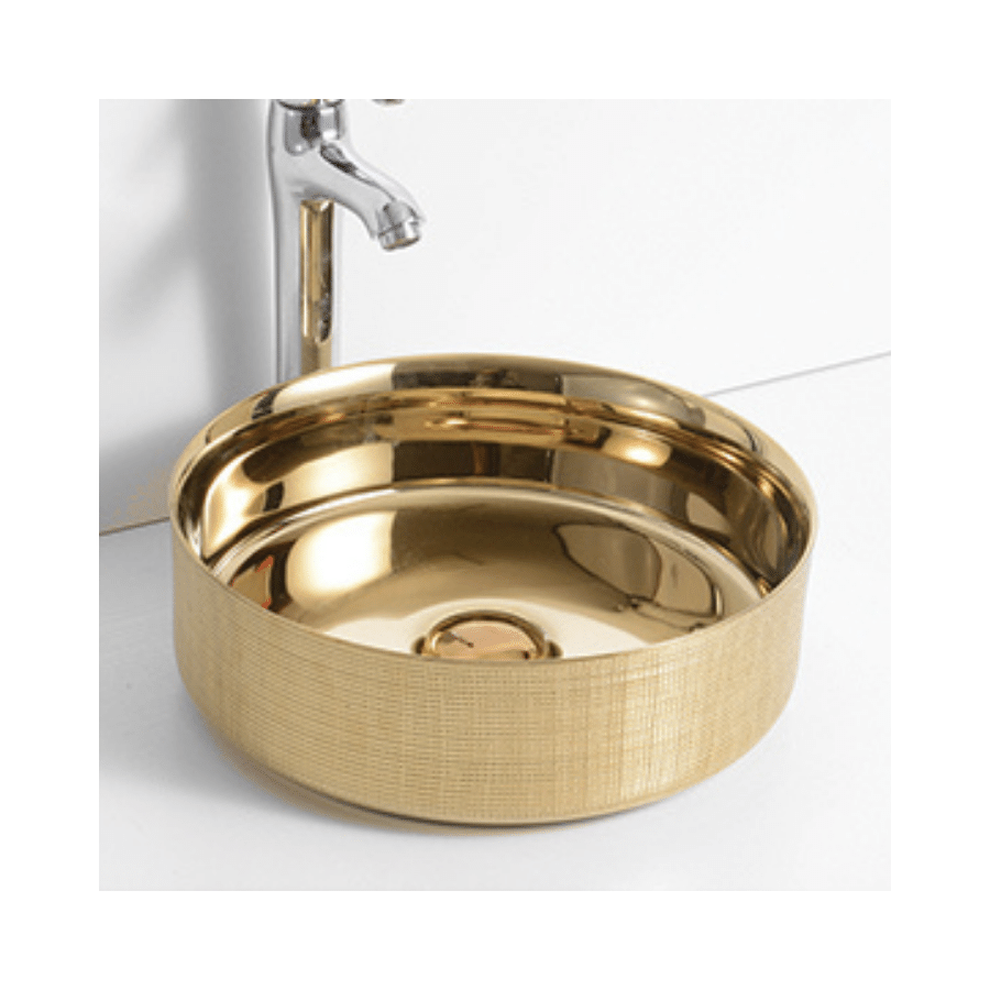 Vanity Basin - Deep Metal Round - Gold