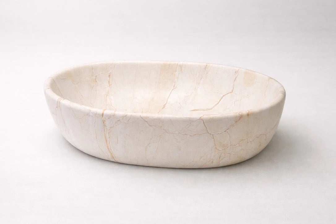 Serra-48 Above Counter Ceramic Basin – Matte Stone Marble Look