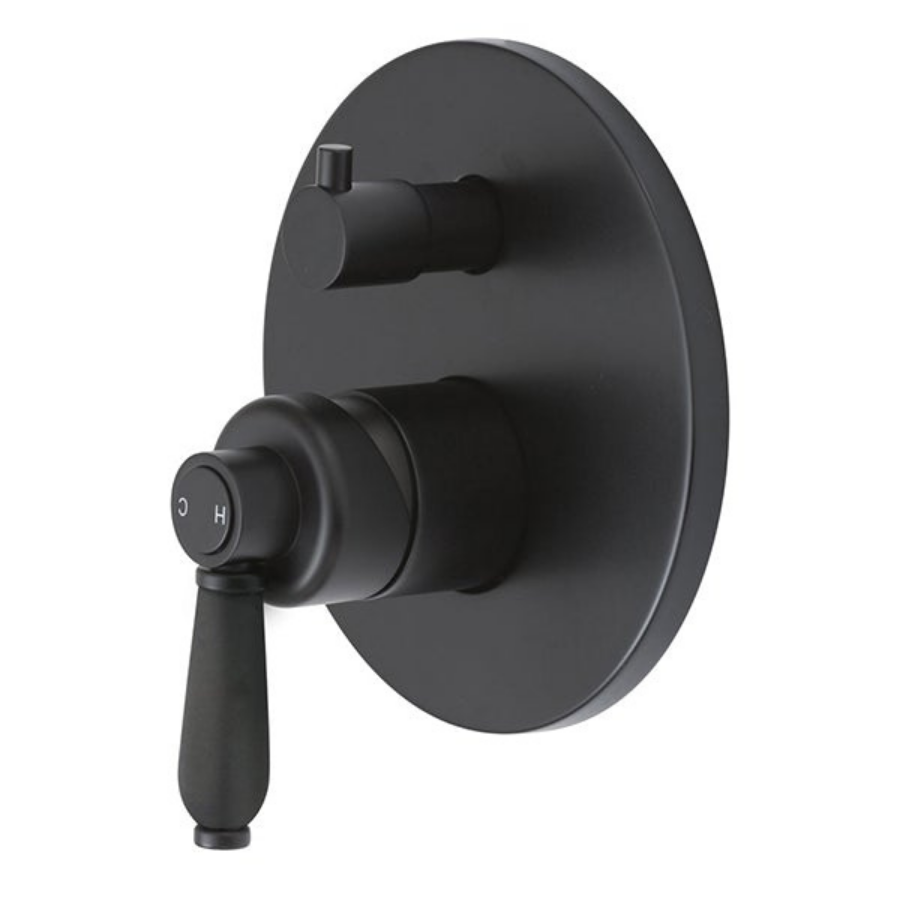 Fienza Eleanor Wall Mixer Diverter - Matte Black