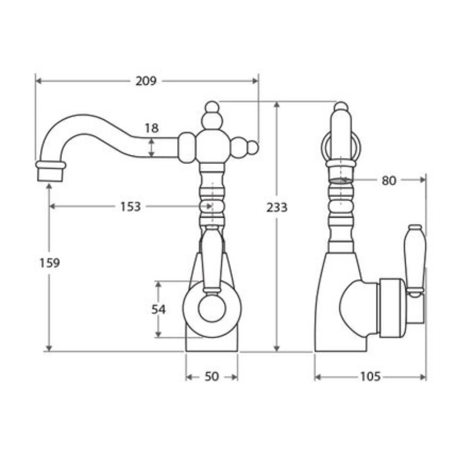 Fienza Eleanor Shepherds Crook Basin Mixer - Brushed Nickel