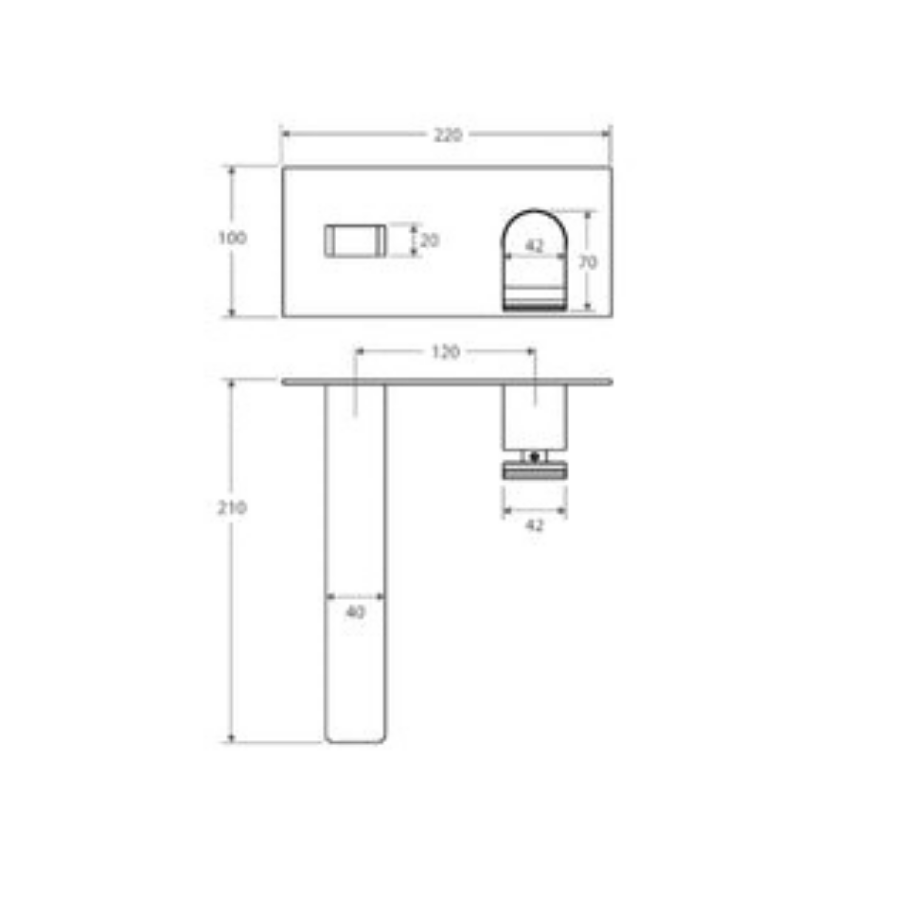 Fienza Lincoln Wall Mixer Spout, Mixed Finish