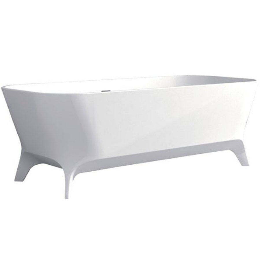 Fienza Hampton Matte White Stone Freestanding Bath 1600mm