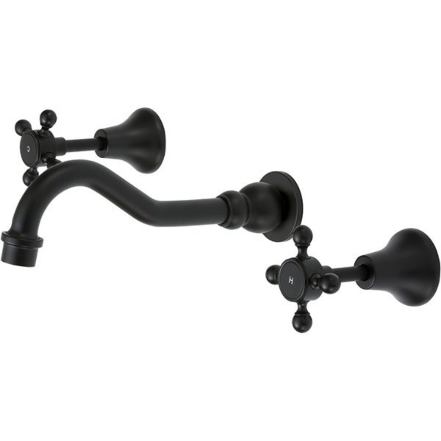 Fienza Lillian Shepherds Crook Bath Set - Matte Black