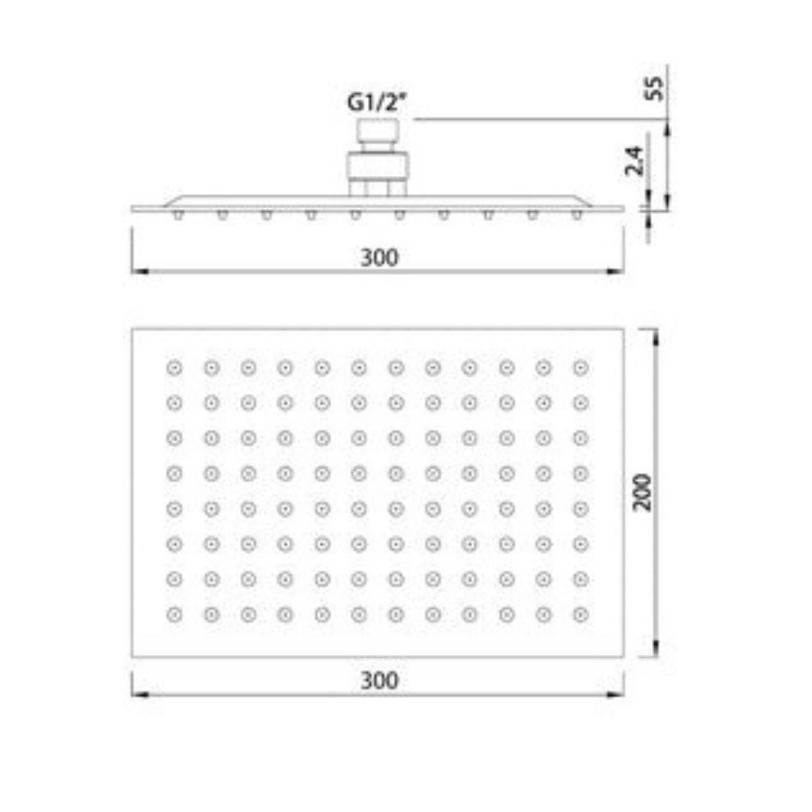 ADP Martini Shower Rose With Shroud-Matte Black/Chrome