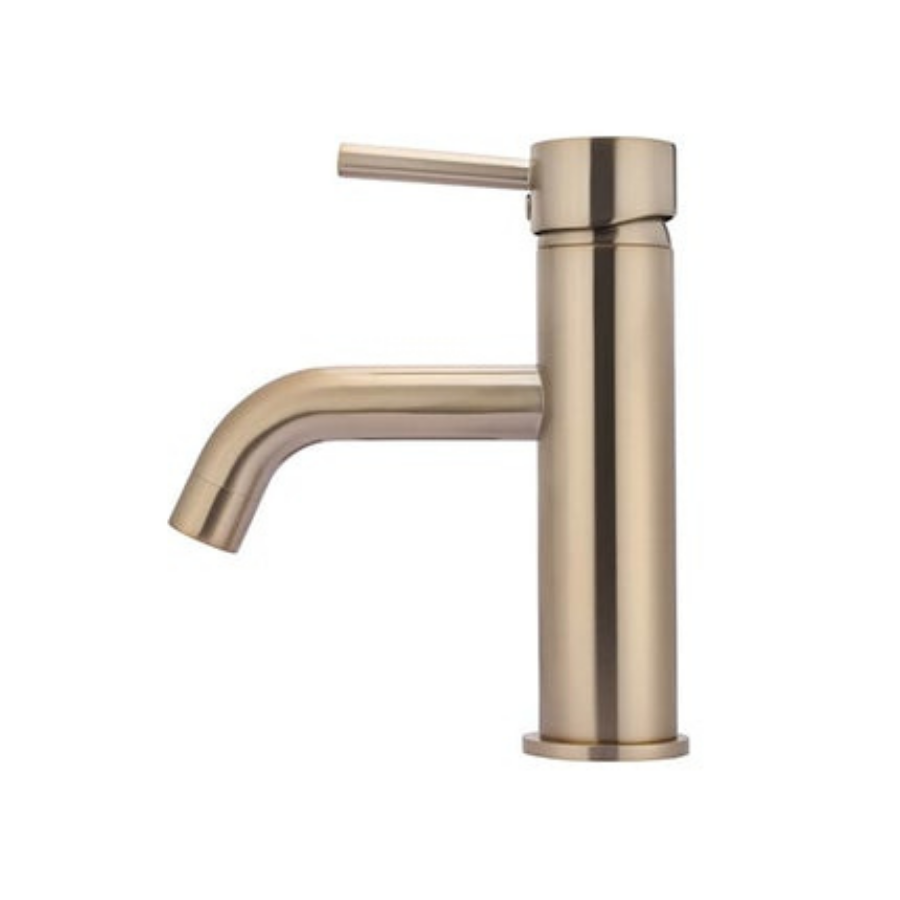 Meir Round Champagne Basin Mixer with Curved Spout