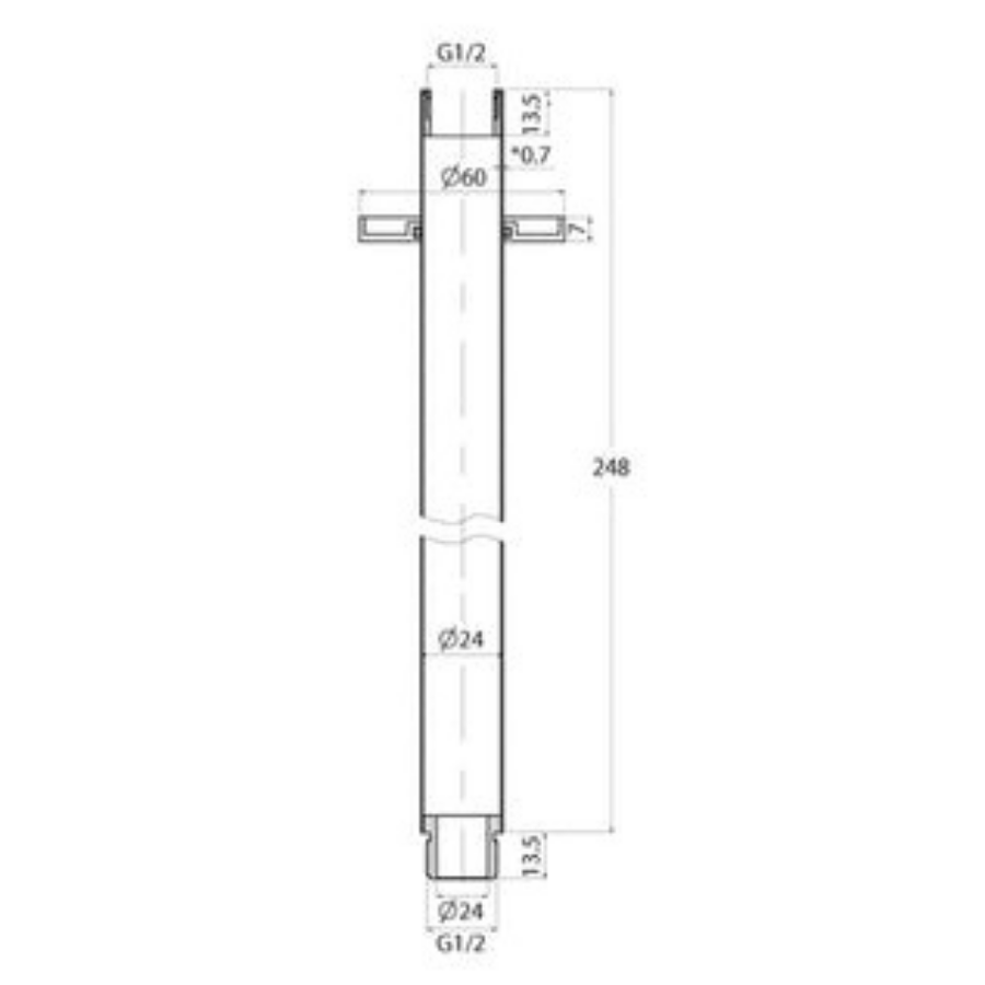 ADP Twilight Ceiling Shower Arm 250mm-Chrome