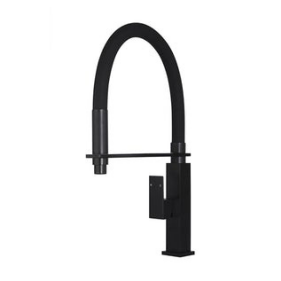 Meir Flexible Matte Black Kitchen Mixer