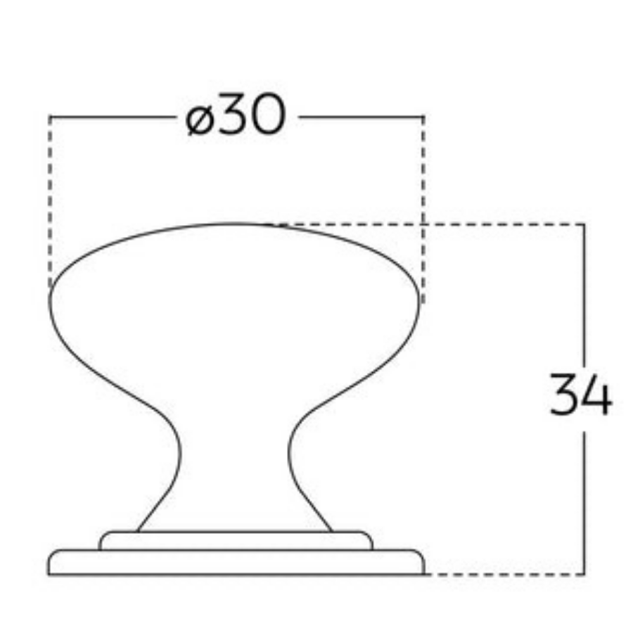 Momo Handles Bosco Plain Knob 32mm Polished Nickel