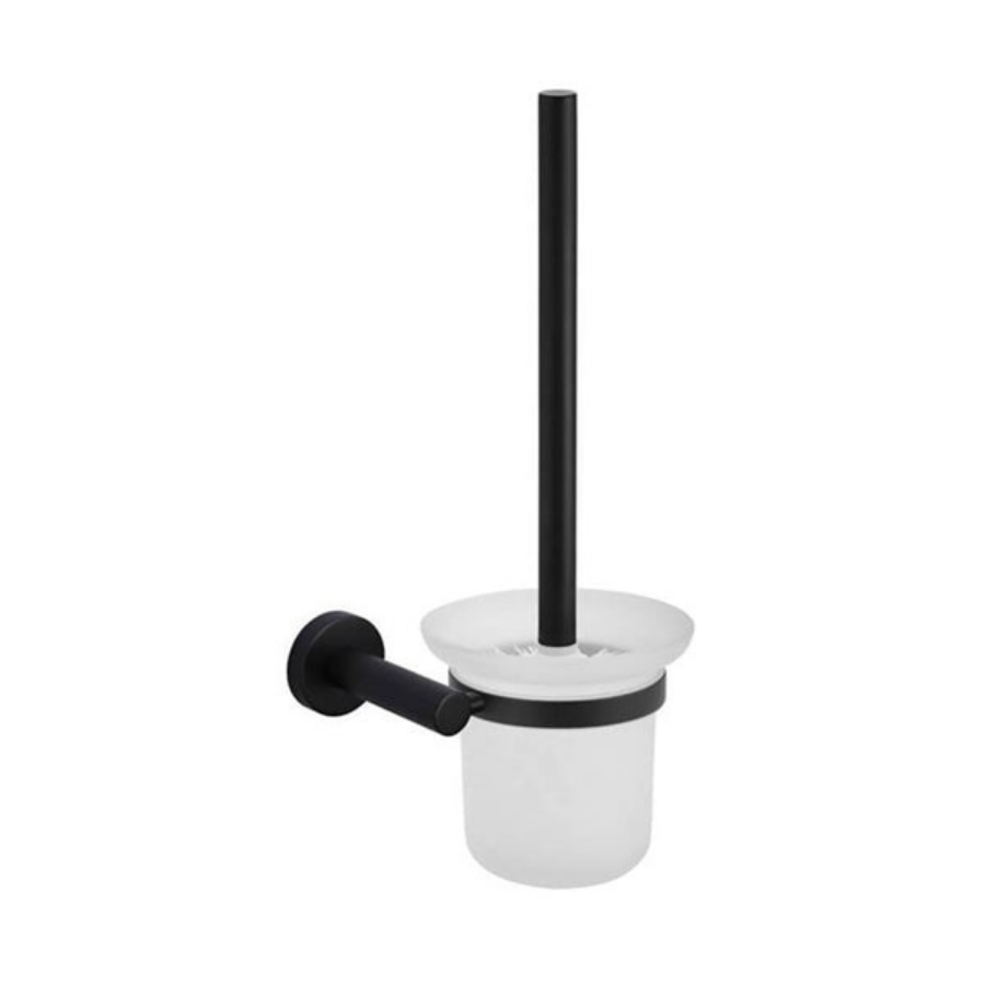 Meir Round Matte Black Toilet Brush and Holder