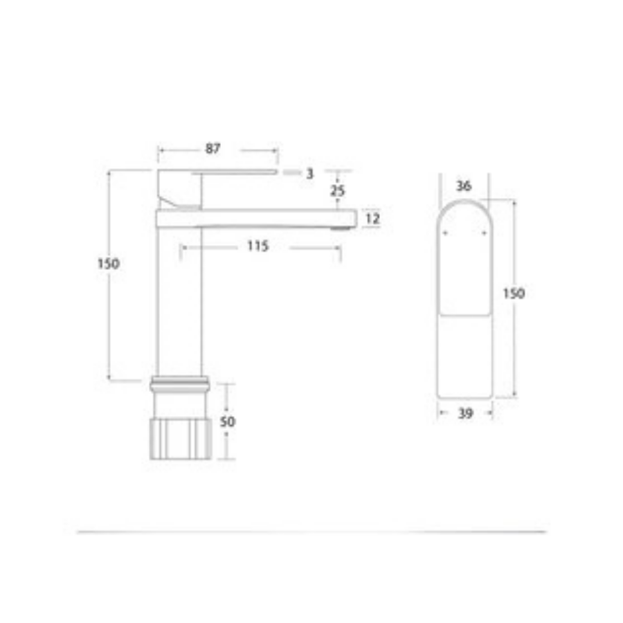 ADP Cosmopolitan Basin Mixer - Matte White