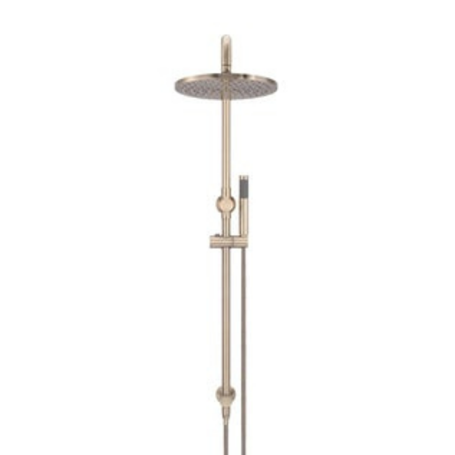 Meir Round Combination Shower Rail 300mm Rose & Hand Shower - Champagne