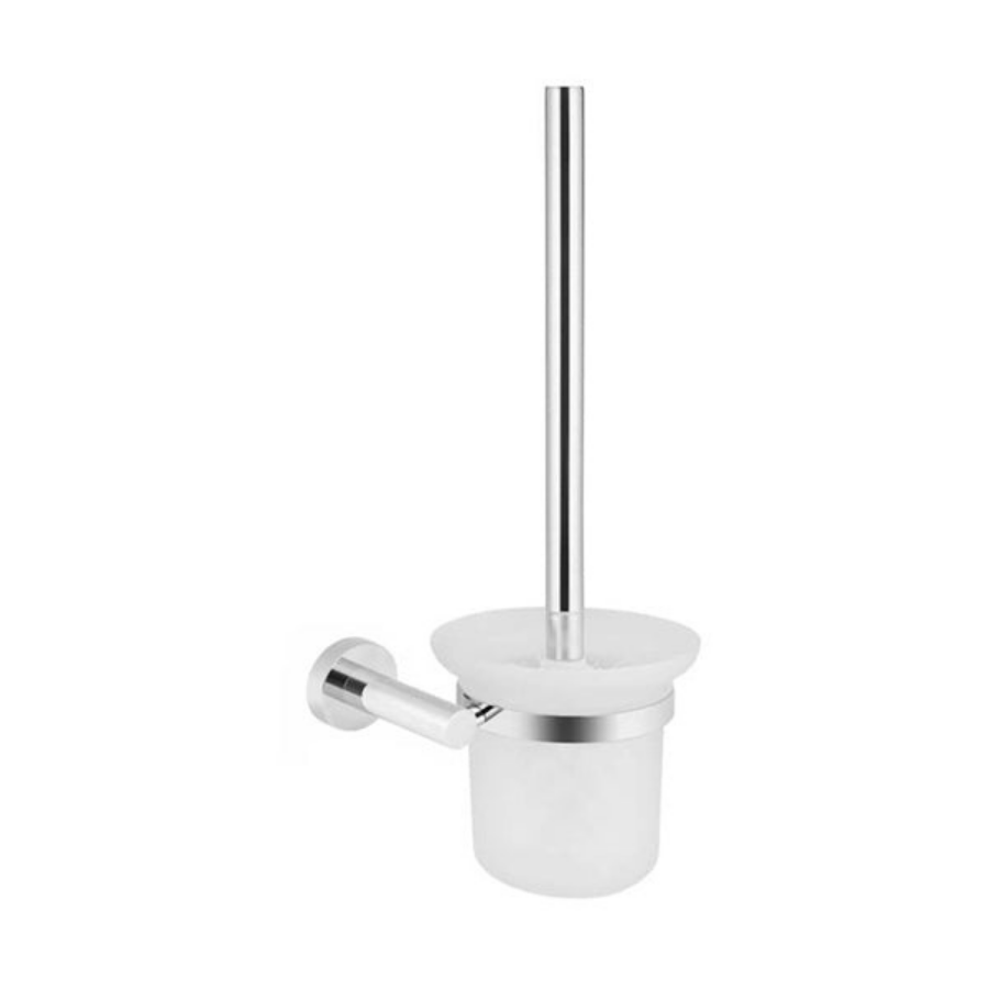 Meir Round Chrome Toilet Brush and Holder