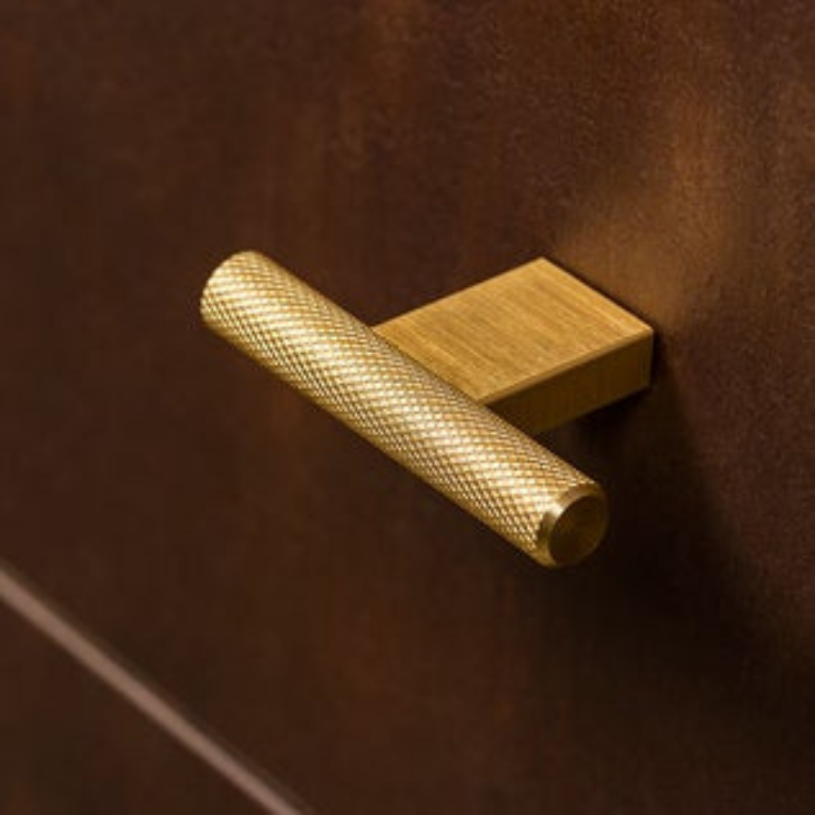 Momo Handles Graf Knurled T Knob 60mm Brushed Dark Brass