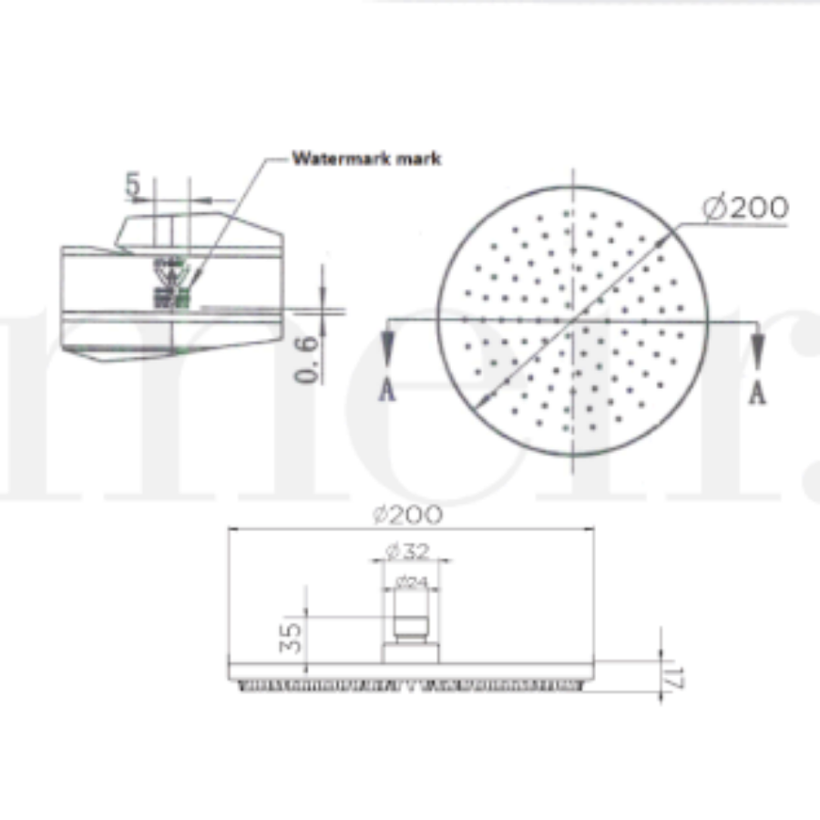 Meir Round Shower Rose 200mm Tiger Bronze