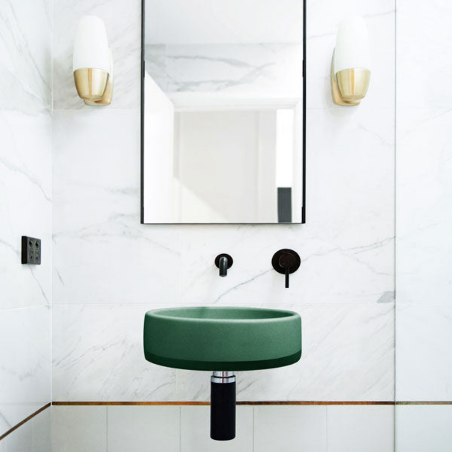 Nood Co Bowl Basin Two Tone Wall Hung Teal